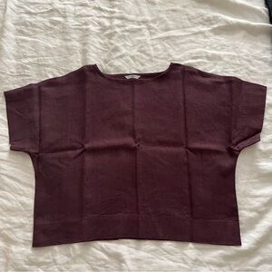 Linenfox mona top S/M (eggplant, violet)